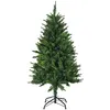 Image de Sapin de Noël artificiel avec 310 branches, support en acier, arbre de Noël artificiel avec socle pliable en acier, hauteur 120 cm, vert