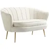Image de Canape droit HOMCOM 2 places en polyester beige 77 x 130 x 77 cm