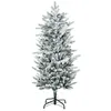 Image de Sapin de Noël artificiel aspect enneigé Ø 60 x 135H cm 267 branches épines imitation Nordmann grand réalisme