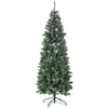 Image de Sapin de Noël artificiel aspect enneigé Ø 65 x 180H cm 37 pommes de pin 618 branches épines imitation Nordmann grand réalisme
