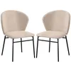 Image de Lot de 2 chaise de conference homcom H. 80 cm non empilable non pliable en acier interieur marron