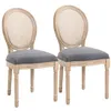 Image de Lot de 2 chaise de bureau homcom en bois massif non pliable interieur H. 96 cm gris