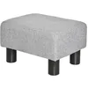 Image de Repose-pied pouf tabouret style contemporain max. 150 Kg tissu gris clair chiné