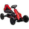 Image de Kart à pédales enfant Go kart Formule 1 Racing aileron avant carter chaine fermé siège réglable avec ceinture rouge