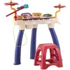Image de Jouet musical piano électronique batterie 2 en 1 - tabouret, micro et support - clavier 32 touches, effet lumineux, nombreux modes - PP multicolore