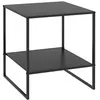 Image de Table basse table d'appoint guéridon bout de canapé 2 niveaux acier noir