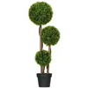 Image de Buis artificiel topiaire artificielle 3 boules H. 110 cm pot inclus