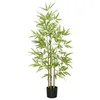 Image de Bambou artificiel 1,20H m - plante artificielle - 498 feuilles réalistes, vrais troncs - pot inclus