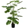 Image de Arbre artificiel plante artificielle Monstera H. 180 cm tronc branches lichen feuilles de tortue grand réalisme pot inclus