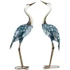 Image de Lot de 2 statues de jardin grues acier