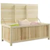 Image de Coffre de rangement extérieur 172L avec vérins - dim. 120L x 55l x 45H cm - bois de sapin