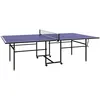 Image de Table de ping-pong pliable compacte avec 4 roulettes bleu