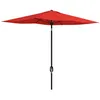 Image de Parasol rectangulaire inclinable de jardin avec manivelle métal polyester haute densité anti UV 50+ rouge