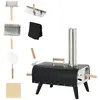 Image de Four à pizza extérieur feu de bois - pelle à pizza, pierre réfractaire Ø 30 cm inclus