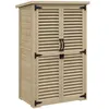 Image de Armoire de jardin abri de jardin 2 portes persiennes 2 étagères toit bitumé bois sapin pré-huilé