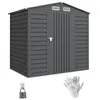 Image de Abri de jardin cabanon dim. 190L x 131l x 188H cm porte verrouillable ventilations tôle acier ondulé gris