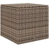 Image de Coffre de jardin dim. 75L x 75l x 70H cm vérin pneumatique doublure intérieure résine tressée aspect rotin taupe