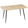 Image de Table à manger rectangulaire 4 personnes piètement acier plateau effet bois naturel