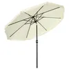 Image de Parasol octogonal inclinable Ø 2,68 x 2,32H m mât acier noir polyester haute densité 180 g/m² crème