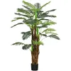 Image de Palmier artificiel H.1,6 m arbre artificiel tronc branches lichen feuilles grand réalisme pot inclus