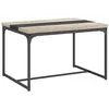 Image de Table salle à manger 6 places - style industriel - dim. 120L x 89l x 75,5H cm - métal noir aspect bois