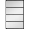 Image de Miroir mural verrière rectangulaire style industriel - horizontal ou vertical - 4 crochets - métal noir