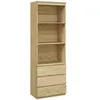 Image de Bibliothèque 3 étagères 3 tiroirs - dim. 60L x 35l x 180H cm - panneaux aspect bois naturel