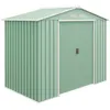 Image de Abri de jardin - remise pour outils - cabanon porte verrouillable - dim. 213L x 130l x 185H cm - tôle d'acier vert pastel
