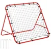 Image de Filet de rebond pliable inclinaison réglable - piquets d'ancrage inclus - filet PE noir métal époxy rouge