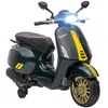 Image de Scooter électrique enfant Vespa 6V - musiques, feu AV, entrée USB, radio FM - 2 roues support aux. - vert