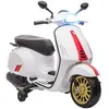 Image de Scooter électrique enfant Vespa 6V - musiques, feu AV, entrée USB, radio FM - 2 roues support aux. - blanc
