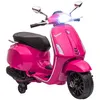 Image de Scooter électrique enfant Vespa 6V - musiques, feu AV, entrée USB, radio FM - 2 roues support aux. - rose