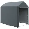 Image de Abri de jardin tente de stockage portable abri de vélo garage pour extérieur avec cadre en métal galvanisé et grande porte, 1,2 x 1,8 m gris foncé