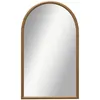 Image de Miroir mural arche, 110 x 65 cm cadre en bois, miroir arqué pour le salon, la chambre, l'entrée, brun foncé