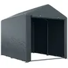 Image de Abri de jardin tente de stockage portable abri de vélo garage pour extérieur avec cadre en acier galvanisé et grande porte, 1,6 x 2,2 m gris foncé