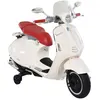 Image de Scooter moto électrique enfant Vespa 6V 30W 2 roulettes auxiliaires effets sonores lumineux crème