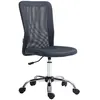 Image de Vinsetto Chaise de bureau ergonomique hauteur réglable piètement chromé pivotant 360° revêtement gris foncé