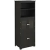 Image de Armoire de cuisine multi-rangements 4 portes avec étagères 2 niches grand plateau MDF noir