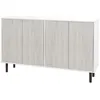 Image de Buffet design contemporain - 4 portes, 2 étagères - dim. 121L x 37l x 75H cm - piètement effilé pin noir blanc aspect bois gris