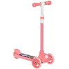 Image de Trottinette pour enfants trottinette 3 roues lumineuses LED hauteur guidon réglable frein à friction arrière rose