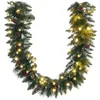 Image de Guirlande de Noël artificielle LED 180 cm - pommes de pin, baies rouges, 50 LED blanc - vert