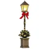 Image de Lampadaire de Noël LED H.1,2 m style réverbère - décoration incluse - aspect bronze antique