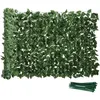 Image de Haie Artificielle Brise-Vue décoration Rouleau 3L x 1H m Feuillage hêtre réaliste Anti-UV, feuilles en soie, Vert foncé