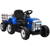 Image de Tracteur électrique enfant avec remorque - effets sonores lumineux - télécommande - 3-6 Km/h - bleu