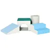 Image de 4 blocs de construction en mousse XL - modules de motricité - certifiés normes EN71-1-2-3 - mousse EPE revêtement PU gris bleu