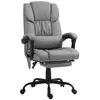 Image de Fauteuil de bureau direction massant inclinable réglable - repose-pieds rétractable intégré - acier noir PU gris
