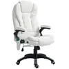 Image de Fauteuil de bureau direction massant chauffant hauteur réglable dossier inclinable effet laine bouclée blanc