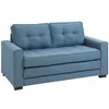 Image de Canape droit HOMCOM 2 places en lin bleu 75 x 147 x 85 cm
