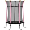 Image de Trampoline enfant dia. 1,63 x 1,9H m filet de sécurité porte zippée 6 poteaux rembourrés inclus charge max. 50 Kg rose noir