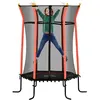 Image de Trampoline enfant dia. 1,63 x 1,9H m filet de sécurité porte zippée 6 poteaux rembourrés inclus charge max. 50 Kg rouge noir